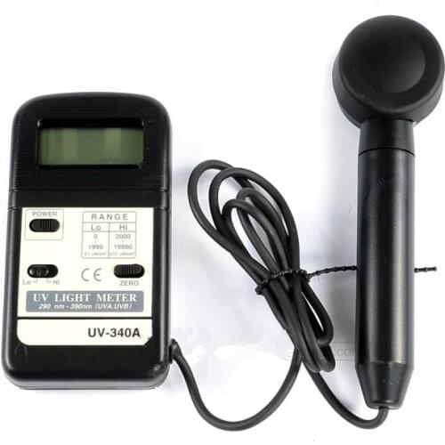 Digital UV Light Meter Range 0-1999uW/cm2 2000-19990uW/cm2 290-390nm UVA UVB Light Meter Ultraviolet Light Tester UV Radiometer