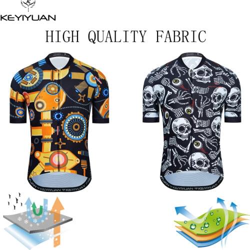 KEYIYUAN 2021 Team Cycling Jersey Short Sleeve Summer Clothing Mens Road Bike Shirts Bicycle Tops MTB Uniform Roupa Ciclismo