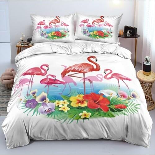 3D Custom Design Bedding Sets Duvet Covers Set Comforter Cases White Pillow Shames Full King Queen Double Size Flamingo Beddings