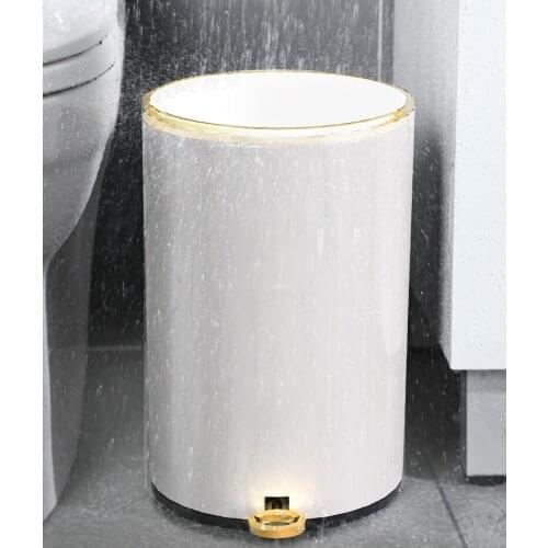 Creative Nordic Trash Bin Bedroom Luxury Modern Home Office Storage Trash Can Stainless Steel Minimalist Poubelle Kitchen BC50TB