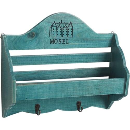 Creative Wooden Hollow Hook Storage Racks European Home Living Room Key Small Objects Storage Wall Decorative Wall Decoration