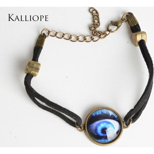 Round Green Bronze Eye Metal Bracelet trendy exquisite jewelry fashion unisex accessories birthday/christmas gift