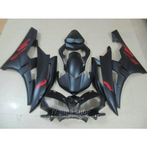 Injection molding free customize fairings For Yamaha R6 06 07 red sticker black bodywork fairing kit YZF 2006 2007 YT16