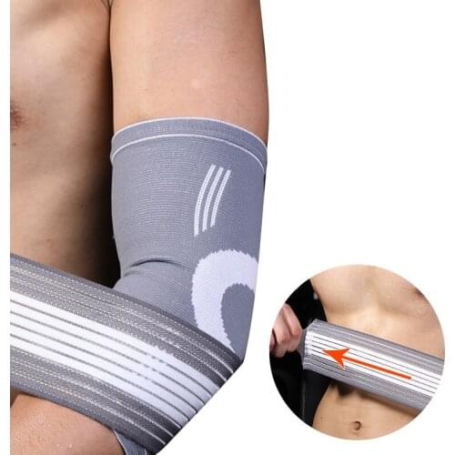Elbow Brace Support Sleeve 1 Unit Elastic Breathable Fabric Adjustable Compression Strap Band for Men Women Right or Left Arm