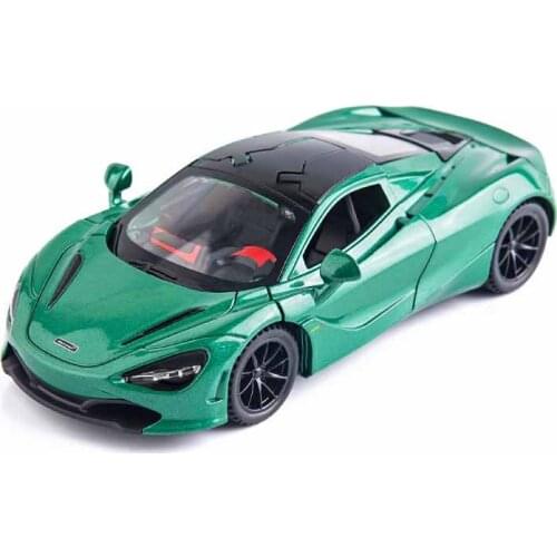 1/32 Alloy Die Cast Green McLaren 720s Supercar Model Toy Vehicle Simulation Sound Light Pull Back Sports Car Toys Gifts