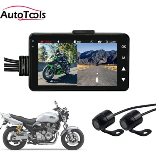 Motorcycle DVR Camera Motor Dash Cam with Special Dual-track Front Rear Recorder Motorbike Cam KY-MT18