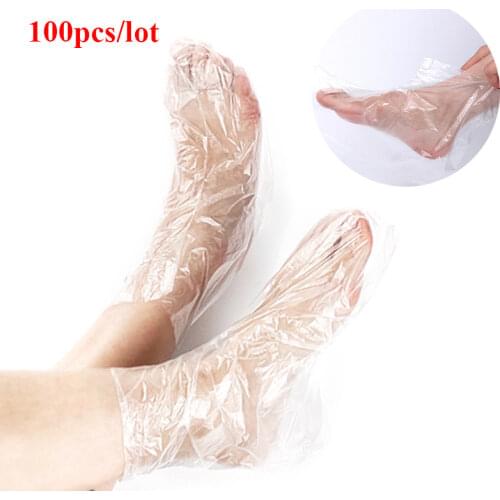 100PCS Transprent Disposable Foot Bags Detox SPA Covers Pedicure Prevent Infection Remove Chapped Foot Care Tools Bath Wipe