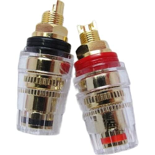 A pair 45mm Banana connector Gold-plated Banana plugs sockets Copper terminal for Stereo speakers