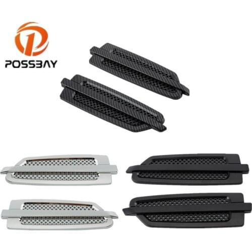 POSSBAY 2Pcs/set Car Styling DIY Auto Side 3D Air Vent Fender Cover Hole Intake Duct Flow Grille Decoration Sticker
