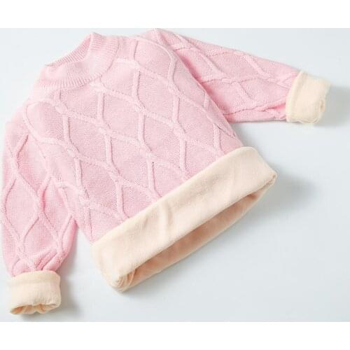 2020 Pullover Plaid Sweaters For Girl ChildrenS Knitted Clothes Plush Sweater For Boys Winter Tops 2 To 6 7 8 9 10 11 12 Years