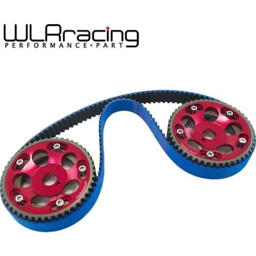 WLR RACING - HNBR Racing Timing Belt BLUE + Aluminum Cam Gear Red FOR Toyota 1JZ 1JZGTE 1JZ-GTE WLR-TB1005B+6531R