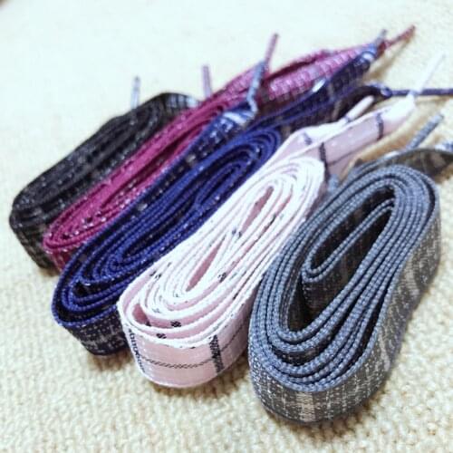 1 Pair Fashion Plaid Sports ShoeLaces Cotton And Linen Shoe laces 5 Colors Length 60CM 80CM 100CM Shoe Strings