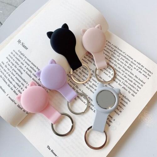 Cute For AirTag Case Cartoon Cat Silicone Anti-lost Protective Case for Air Tags Locator Tracker Protection Cover Key Hook
