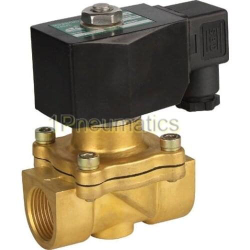 Free Shipping 1'' 2-Way Brass Solenoid Valve NBR Seals DIN Gas Air Water Oil Electric Pneumatic DC12V,DC24V,AC110V or AC220V