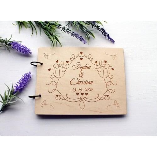 Wedding Guest book Personalised Guest Book Wedding Guest Book Rustic Wood Guest Book Rustic Custom Wedding advice book Photo