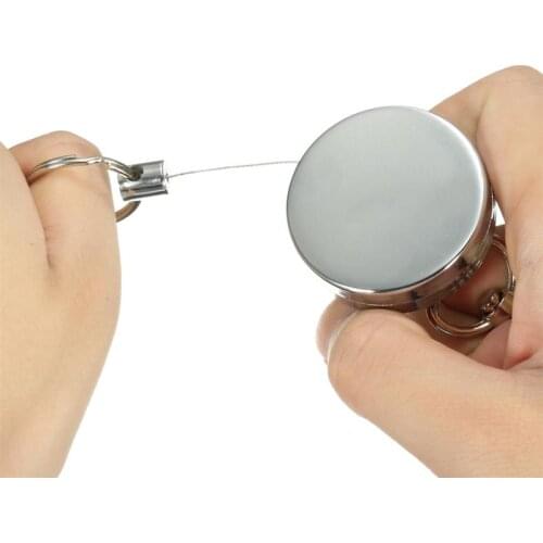 Anti-lost Resilience Steel Wire Rope Elastic Keychain Recoil Sporty Retractable Key Ring