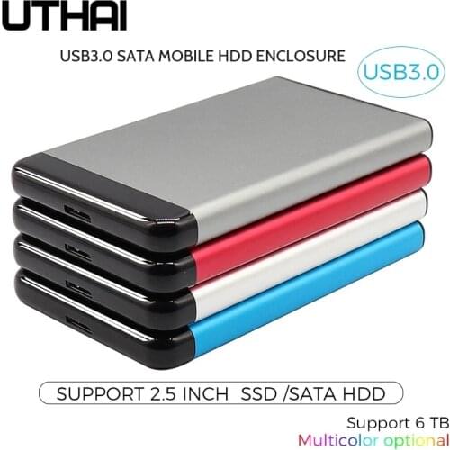 UTHAI T44 USB3.0 HDD Enclosure For 2.5 Inch SSD SATA Hard Drive Box Multi Color Moblie HDD Case Support 6 TB 2020 New