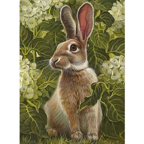 Animal Rabbit DIY Embroidery 11CT Cross Stitch Kits Craft Needlework Set Cotton Thread Printed Canvas Home Decoration Design