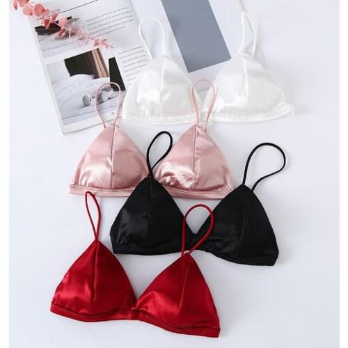 Womens French Style Bra Girl Wrapped Chest Adjustable Shoulder Strap Single Buckle Satin Sexy Tube Top Underwear Lingerie
