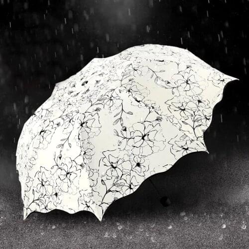 Women Rain Umbrella Folding Flower pattern Lace Girls Sunny Rainy Female Parasol for Creative Gift Anti-uv Waterproof paraguas