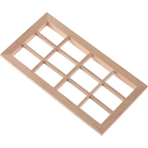 1Pcs New 1:12 Dollhouse Wooden Window Frame Miniature Doll House Furniture Toys