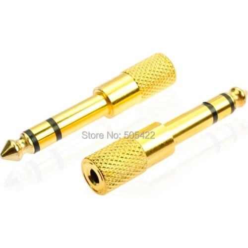 200pcs/lot wholesale Headphone Adapter Stereo Plug 1/4" 6.5mm Male to Mini Jack 1/8" 3.5mm Female Adapter RCA connector
