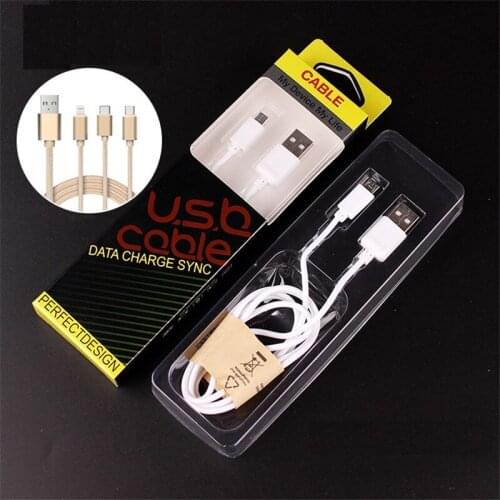 300Pcs/Lot Retail Brown Mobile Phone USB Cable Packaging Box Data Line Hang Hole Packing Case (Only boxes) Wholesale