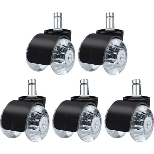 5pcs Computer Office Chair Caster Pu Floor Wheels Universal Replacement Casters 2.5 Inch Office Chair Wheels Furniture Parts