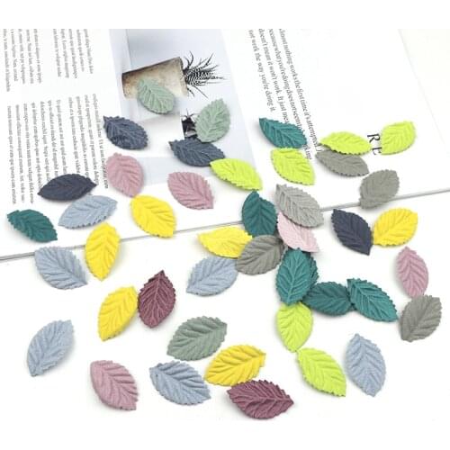 50-200Pcs Microfiber Cloth Plants Tree Leaves DIY Craft Supplie Headwear Hair Accessories Party Wedding Decor Materials Leaves