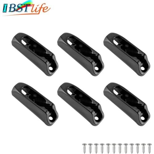 6X Black Nylon Jam Cleat Self-lock Rope Cord Tensioner Runner for Outdoor Safety Canoeing Kayak Surfing Boat Accessories