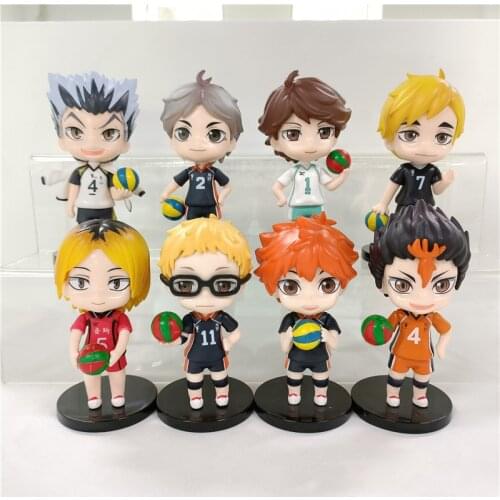 8pcs/lot Anime Haikyuu Figure Kozume Kenma Hinata Shoyo Action Figure Kotaru Bokuto Yu Nishinoya Kei Tsukishima Figurine Toys