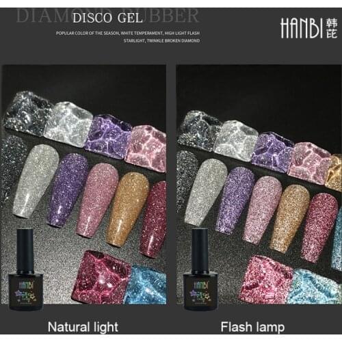 9 Colors Reflective Glitter Gel Nail Polish 8ml Laser Nail Gel Nail Art Vernish Semi Permanent Top Base Coat Manicure Glue Tools