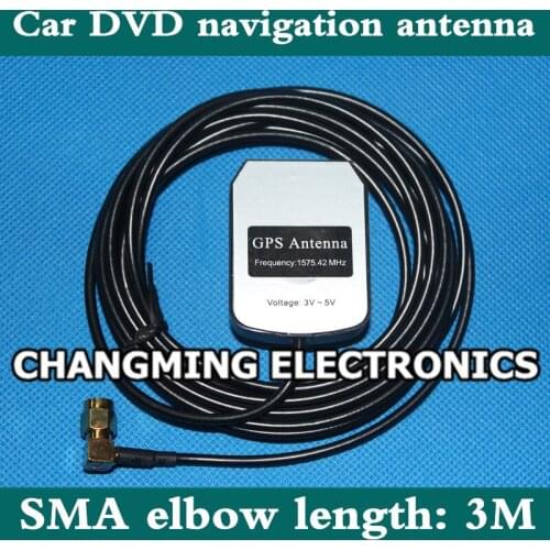 GPS antenna SMA elbow 3M line length super signal navigator antenna car DVD navigation antenna(working 100% Free Shipping)1PCS