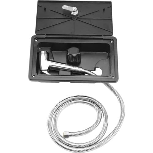 RV Shower Box Kit with Lock-Includes Shower Faucet Shower Hose Shower Wand for Boat Marine Camper Motorhome