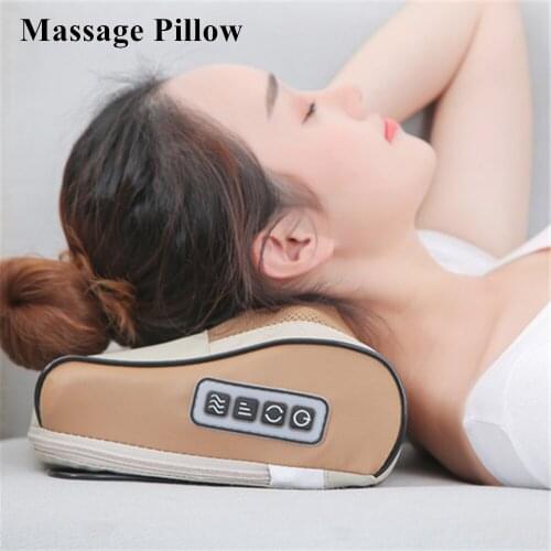 Car And Home Electric Massage Pillow Therapy Massager Vibrating Kneading Shoulder Neck Infrared Heating Relaxation Body Massager