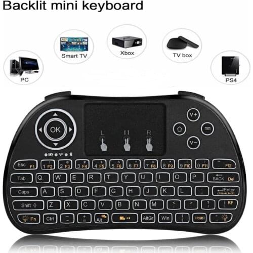 H9 Portable Mini Wireless Keyboard 2.4G Air Mouse Backlit Remote Control Touchpad For PC Smart TV X96 Android TV Box PK I8 M2S