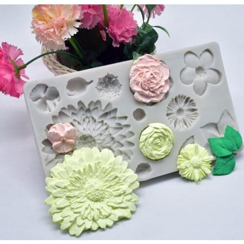 Leaf Sunflower Cake Silicone Molds Cupcake Fondant Cake Decorating Mold Chocolate Candy DIY Tools