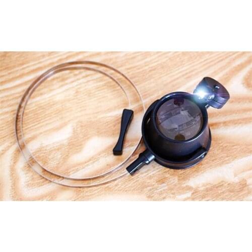 Hand Free 15X Wearing Magnifying Glass LED Illuminated Headband Optical Lens Loupe Watchmaker Jeweler Magnifier for Small Jobs