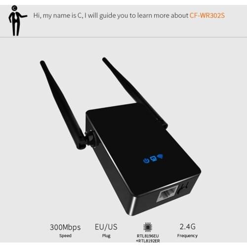 WiFi Router Amplifier Pro Router 300M Network Expander Repeater Power Extender Roteador 2 Antenna Home Office