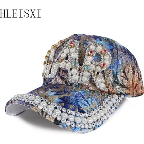 Fashion Women Star Letter Adult Girl Baseball Caps Point Drill Hip Hop Female High Quality Adjustable Womens Bonnet Turban Sale