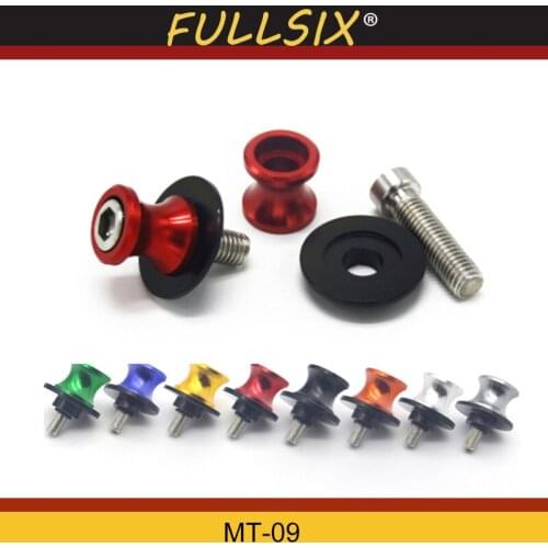 Motorcycle Parts for Yamaha MT09 MT 09 MT-09 R1 R3 R6 R25 R6S 6mm CNC Swingarm Sliders Spools Paddock Stand Bobbins Swing Arm