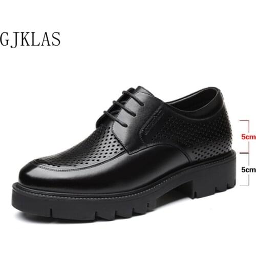 Elevator Men Dress Shoes 8/10 Cm Inner Increased Height Increase Lift Shoes Wedding Business Wear Mens Dress Shoes Real Leather