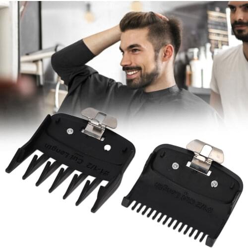 2PCS Profession Hair Clipper Limit Comb Guide Set Hairstyle Trimmer Cutting Guard Hairdressing Spare Parts Replace Modeling Tool