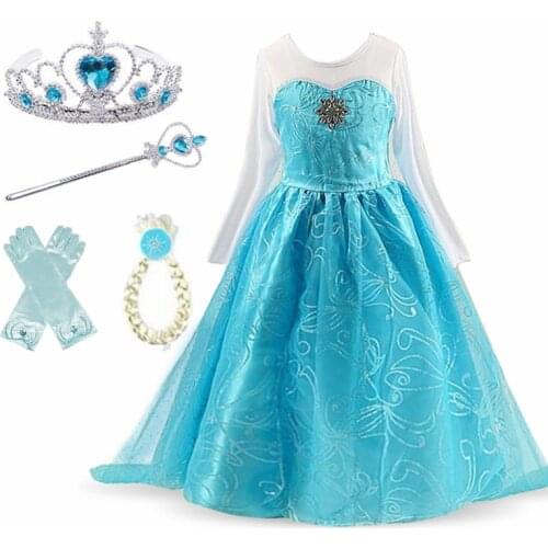 Fancy Kids Dresses For Girls Cosplay Snow Costumes Princess Dress Girls Clothing Birthday Party Dress Fantasia Vestidos