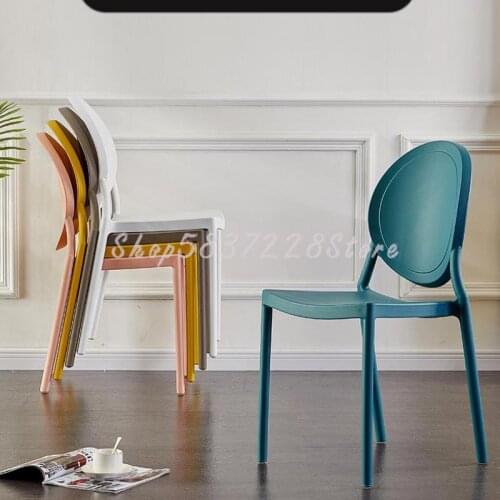Nordic Dining Chair Modern Simple Lazy Plastic Chair Makeup Stool Back Adult Net Red Family Dining Table And Chair