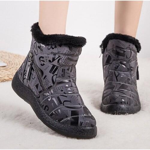 New Women Boots Waterproof Snow Boots Warm Plush Winter Boots Women Ankle Female Winter Shoes Woman Size 43