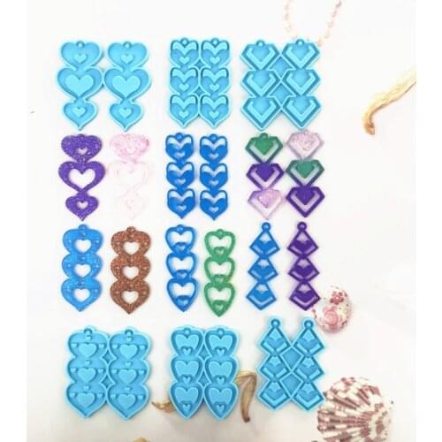 Earrings Pendant Keychain Epoxy Resin Mold Keyring Casting Silicone Mould DIY Crafts Jewelry Making Tools
