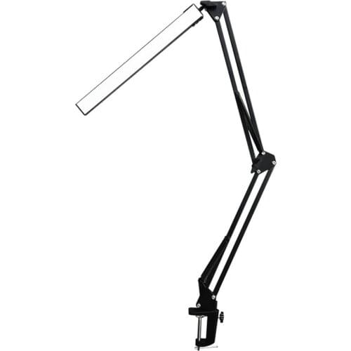 LED Folding Metal Desk Lamp Clip on Light Clamp Long Arm Dimming Table Lamp 3 Colors For Living Room Reading And Computers