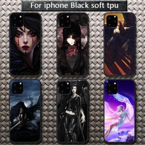 Dark Angel girl Phone Case for iPhone 8 7 6 6S Plus X 5S SE 2020 XR 11 12 Pro mini pro XS MAX