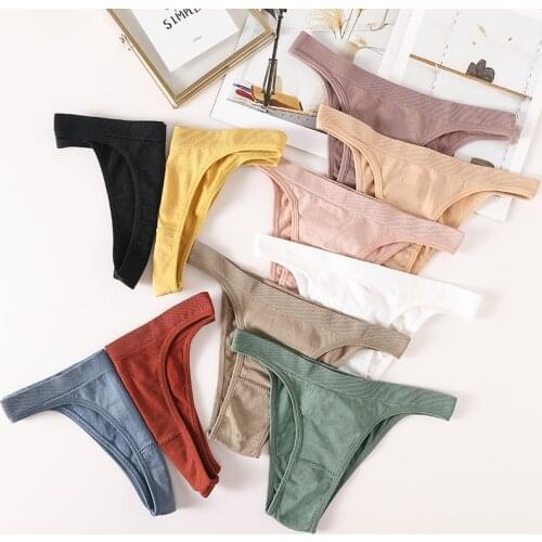 Panties Women Sexy Thongs Soft G-String Seamless Underwear Bikini T-Back Brazilian Panty Women Cotton Lingerie Underpants Femme